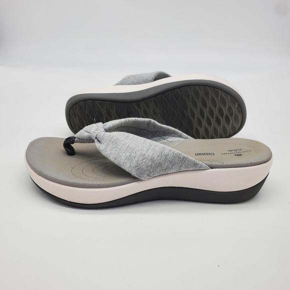 Cloudsteppers by Clarks Shoes Women's 8 Arla Glison Thong Sandals Gray White - Picture 11 of 12
